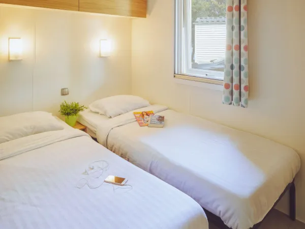 Camera Roan Premium Lounge con due letti singoli.