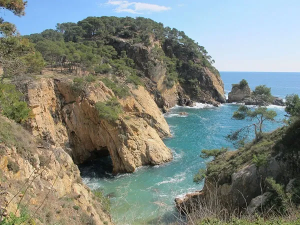 Costa rocciosa vicino al campeggio Roan Playa Brava.