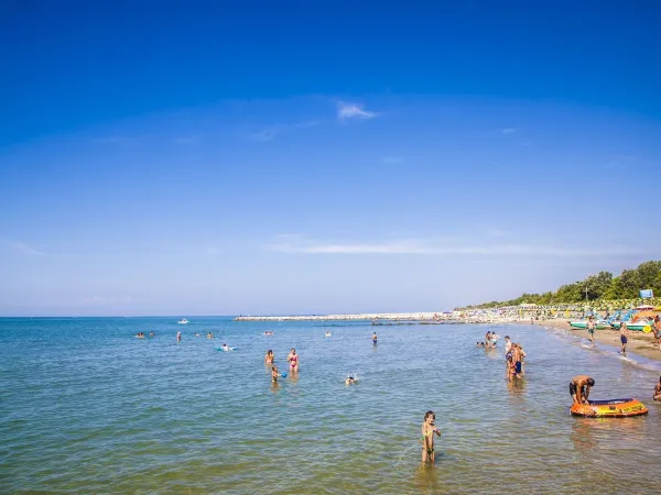 Vista sulla spiaggia del campeggio Roan San Francesco.