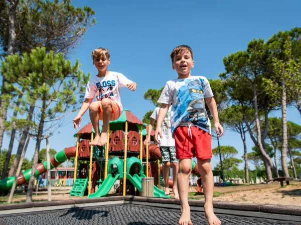 Un parco giochi al campeggio Roan Union Lido Mare.