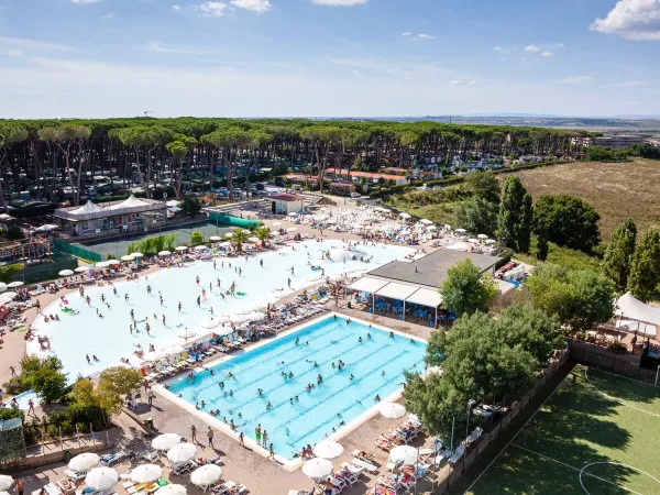 Panoramica della piscina del campeggio Roan Fabulous.