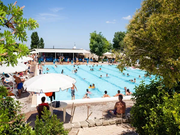 La vivace piscina del campeggio hu Fabulous village.