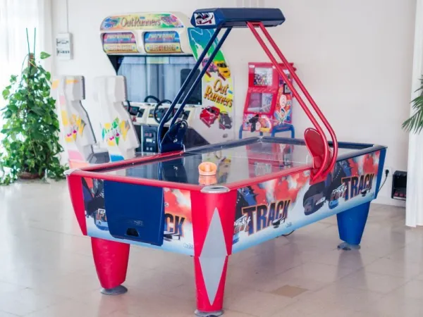 Airhockey al campeggio Roan di Caballo de Mar.