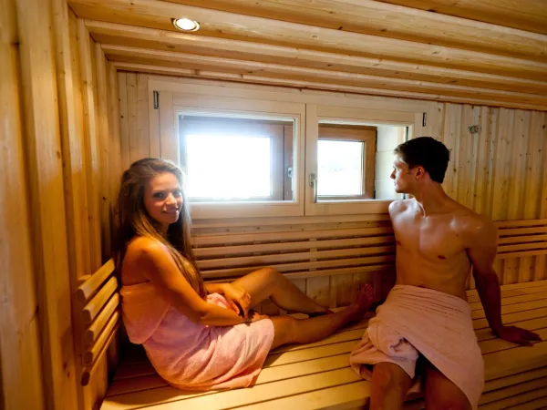 Area sauna del campeggio Roan Bella Austria.