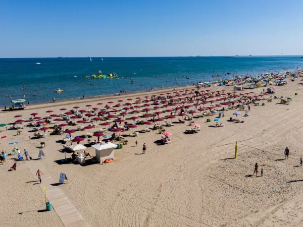 Panoramica della spiaggia del Roan camping Marina Di Venezia.