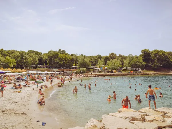 Spiaggia sabbiosa del campeggio Roan Lanterna.