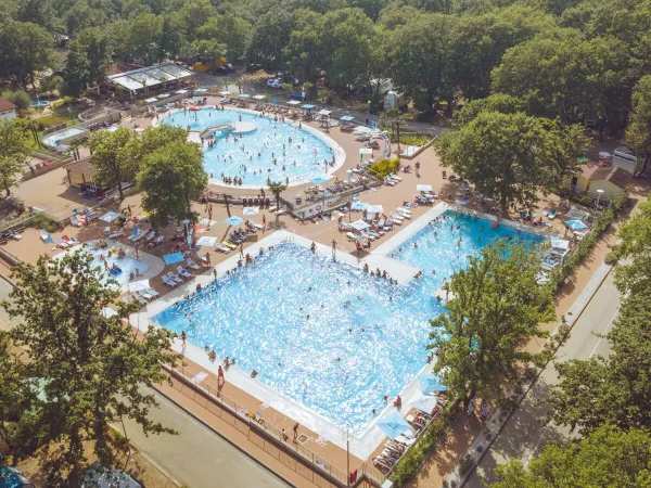 Panoramica della piscina del Roan campeggio Bijela Uvala.