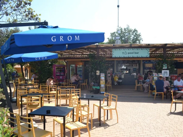 Il bar della piscina del Roan campeggio di Montescudaio.