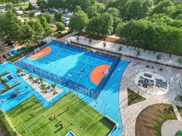 Zona sportiva dal 2024 al campeggio Roan di Valkanela