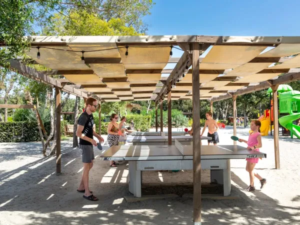 Giocare a pin pong al Roan camping hu Montescudaio village.