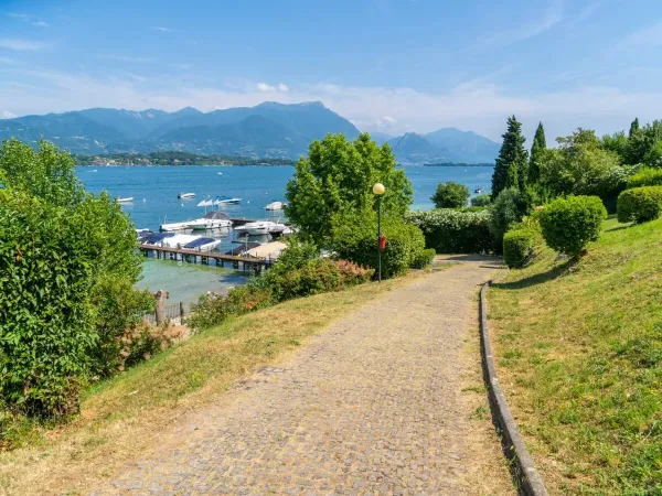 Vista sul lago di Garda dal campeggio Roan La Rocca Manerba.