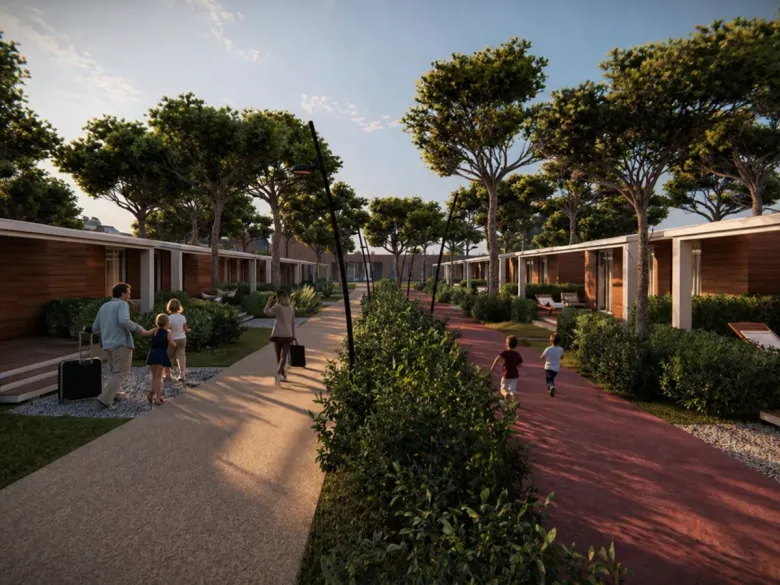 Immagine generata da IA: Alloggi Roan Camping Delta Open Air Resort.